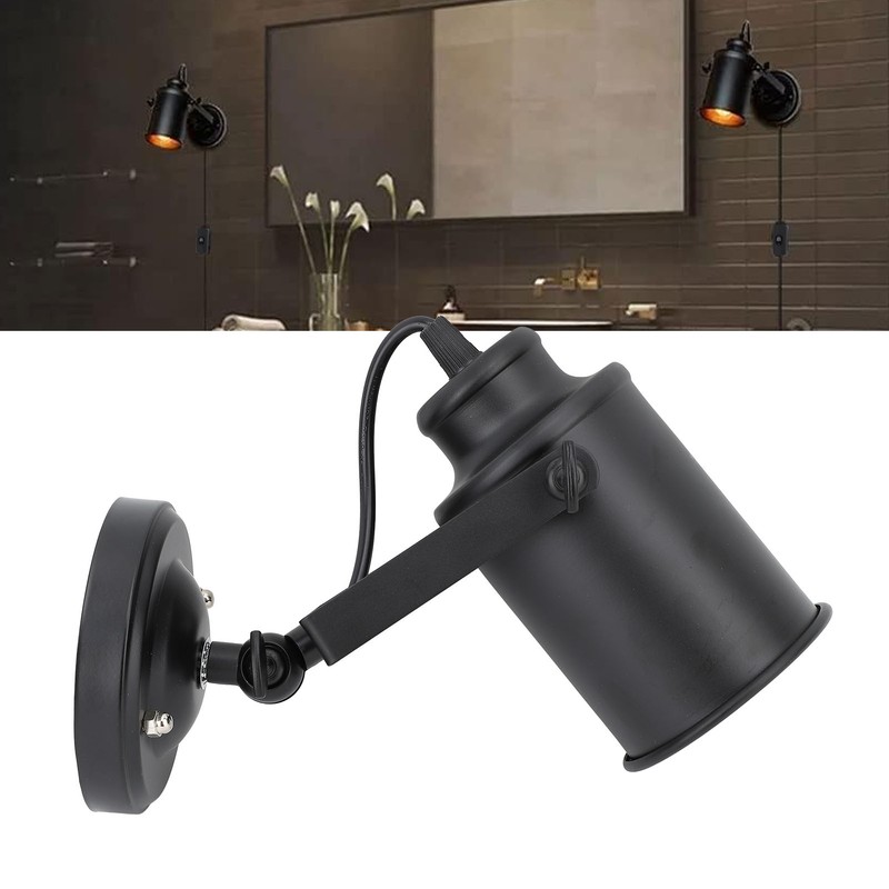 Wall Sconce Plug in Lamp Indoor Bedroom Bedside American Retro