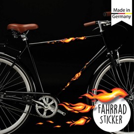Wandtattoo-Loft Stickers for Bicycle, Car, E-Scooter and Other, Pack of 22, Fiery Flames Motif, Decorative Stickers, Stickers for Decoration, Bicycle Decoration, Bicycle Stickers