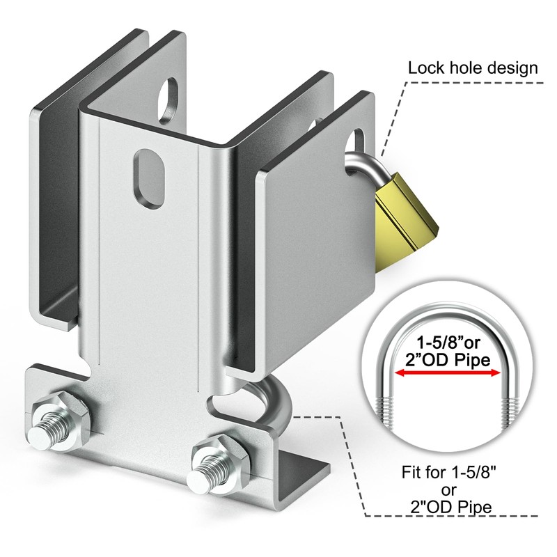 Fixirons Chain Link Fence Double Gate Latch for 1-5/8" or