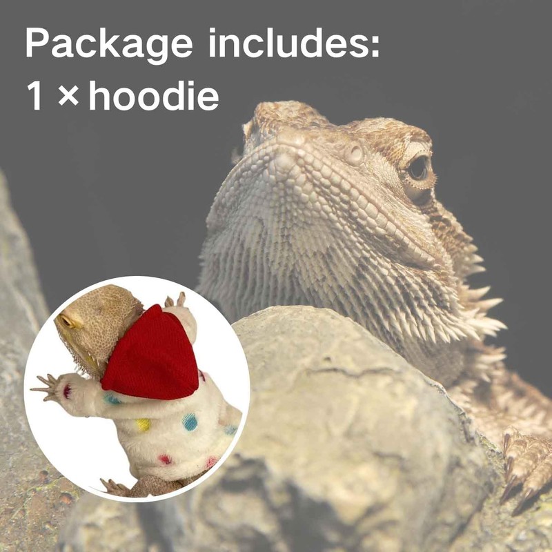 Lizards Clothes for Bearded Dragon Cotton Hoodies Leopard Gecko Costume,