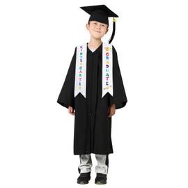 PROMOTED TO BIG SISTER 2025 Kindergarten Graduation Cap and Gown Stole Package for Kids (Small)