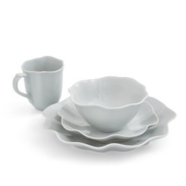 Portmeirion Sophie Conran Floret 4 Piece Place Setting | Dinner Plate, Salad Plate, Cereal Bowl, and Mug | Made from Porcelain | Microwave and Dishwasher Safe