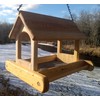 Large Hanging Cedar Wood Fly Through Platform Bird or Squirrel
