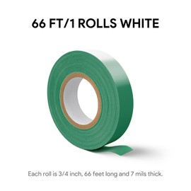 Tangting phoenix Green Electrical Tape, V-0 Flame Retardant & UL Listed, 3/4In x 66Ft - for Ground Wire Coding, 600V Insulation, Automotive & Outdoor Use (-15°C to 105°C) (Green)