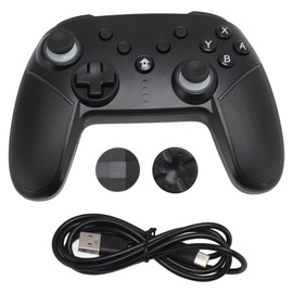 Wireless Gaming Controller for Switch for Windows for Android for IOS Bluetooth RGB Gamepad Programmable with 6 Axis Gyroscope Turbo Function Black