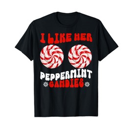 Like Her Peppermint Candies Like His Candy Cane Xmas Couples T-Shirt