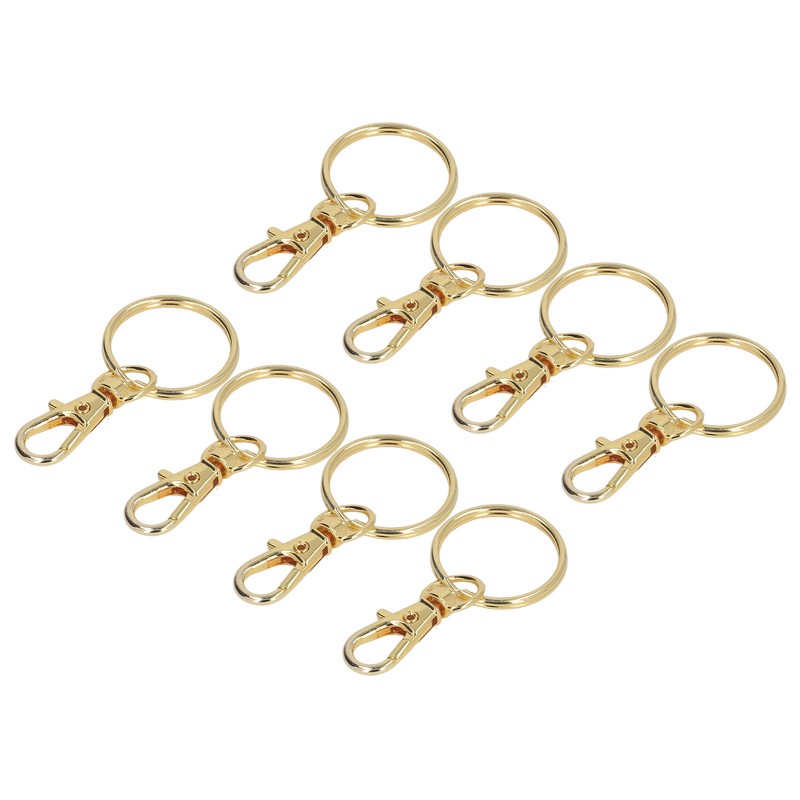 100PCS Gold Lobster Claw Clasp with Key Rings Rustproof Metal
