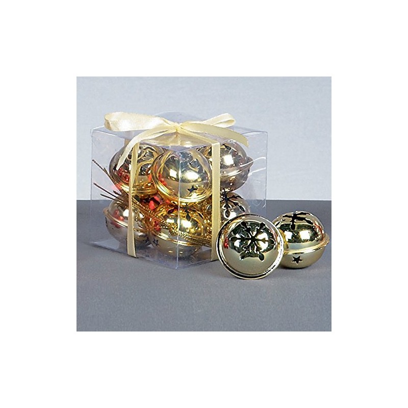 8 x Gold Christmas Jingle Bells