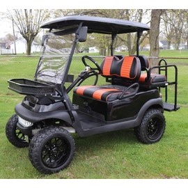 Huskey Orange Pleated Front Replacement Seat Cover (2pc) for Club Car Precedent 04+ G&E Golf Carts