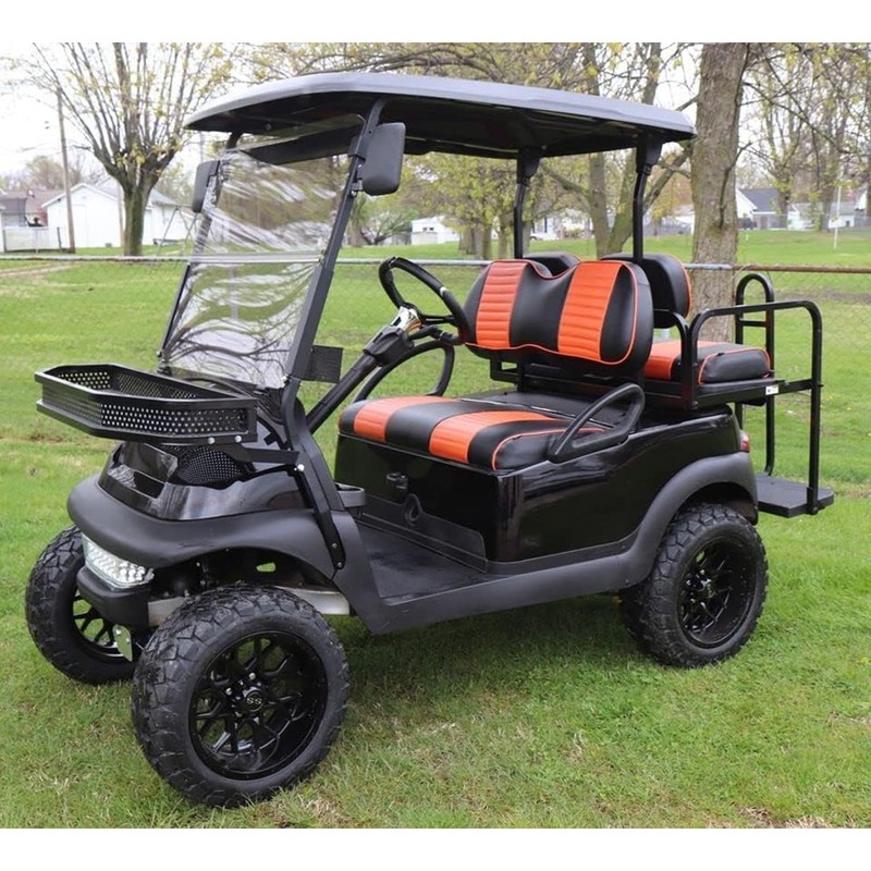 Huskey Orange Pleated Front Replacement Seat Cover (2pc) for Club