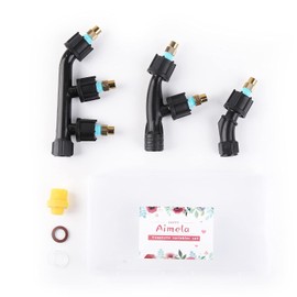 Aimela Juego de 3 boquillas atomizadoras de alta presión, material de titanio, boquilla única, boquilla doble, combinación de tres boquillas, apto para jardinería, eliminación de polvo y pulverización de refrigeración