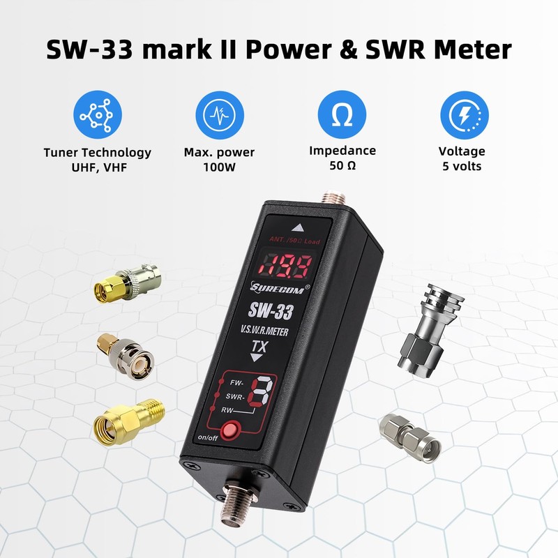 Gam3Gear SURECOM SW-33 Mark II 100 W 125-525 Mhz Mini