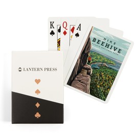Lantern Press Acadia National Park, Maine, Hike Beehive, Summer, Illustration (52 Playing Cards, Poker Size Card Deck with Jokers)