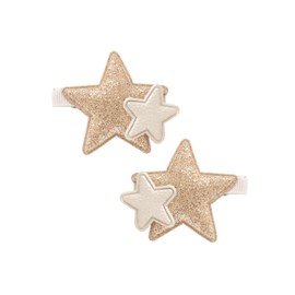 Billy loves Audrey Double star clip set, goldrush/moonbeam, hair clips, hair clips, hair ties, hairstyle, 2 pieces, 5 cm x unisex, girls