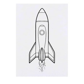 Large 'Space Rocket' Temporary Tattoo (TO00074447)