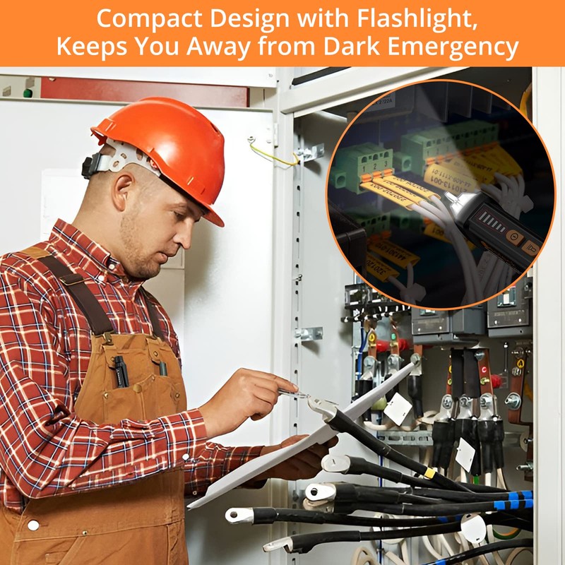 Neoteck 12-1000V AC Non-Contact Voltage Tester Detector with Led Flashlight