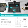 TSIBOMU 15 x 17 Inch Kitchen Bar Sink Drop In,304