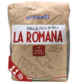 POLSELLI La Romana Pinsa & Pizza in Pala Flour, Type 0 Flour, Roman-Style Flour, Pizza Crust, High Protein Italian Flour, Ideal for Airy, Light, Crunchy, Flavorful Pizza, Wheat & Rice Flour, Sourdough
