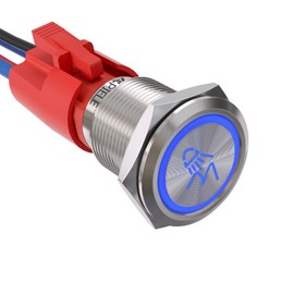 APIELE Rock Lights Switch, ON Off Rocker Toggle Push Button Switch SPST Stainless Steel 10A 12V 24VDC Pre-Wired 19MM 0.74" Install Sizefor Car Boat Truck (Rock Lights)