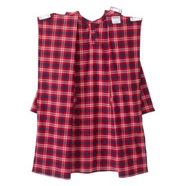 Men’s Open-Back Adaptive No Peek Flannel Nightgown - Red Plaid SMA