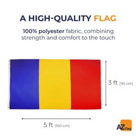 AZ FLAG Romania Flag 3' x 5' - Romanian flags 90 x 150 cm - Banner 3x5 ft