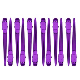 Styling Clips 12Pcs Duckbill Hair Clips, Stainless Steel Curly Hair Clips Hair Clamps, Barber Hair Clips for Barber Shop for Hair Salon(purple)