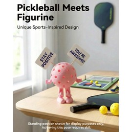 CODIAO Funny Pickleball Desk Companion - Long Legged Pickleball Figurine, Motivational Shelf Sitter & Court Inspired Desk Ornament, Unique Gift for Pickleballers, Players, Coaches & Paddle Fans