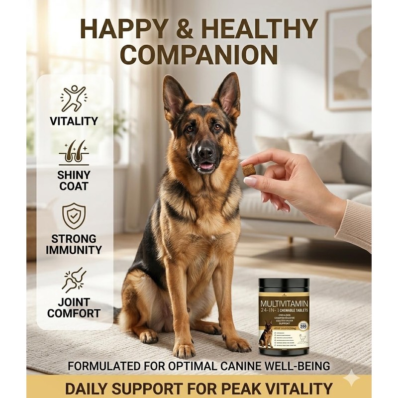 All-in-One Dog Multivitamin Chews 200 Count, Glucosamine Chondroitin Omega 3