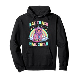 Eat Trash Hail Satan Kawaii Pastel Goth Possum Pullover Hoodie