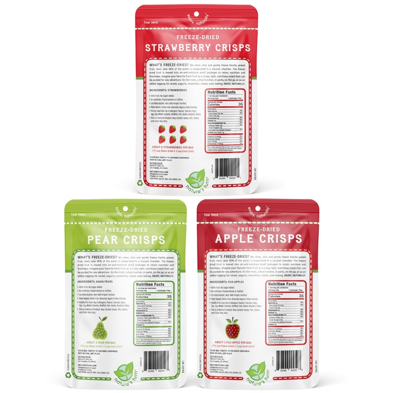 Nature’s Turn Freeze-Dried Fruit Crisps –Healthy, Gluten-Free,Crispy & Delicious, Plant-Based