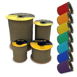 EDCX 4mm Nylon Paracord 550 30m (100ft) - Type III, 100% Nylon Rope, 7-Strand Rope, 4mm Solid Nylon Rope (Coyote Brown, 30m)
