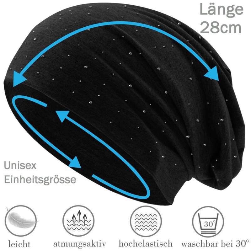 Hatstar Women’s Beanie Hat with Elegant Appliqué Rhinestone Studs, Girls’