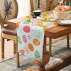 QINJIEJIE Table Runner Easter Linen Easter Egg Easter Decoration Washable