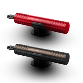 2-in-1 Heavy Duty Car Safety Hammer, 2pcs Car Window Breaker Tool with Seatbelt Cutter & Spring-Loaded Window Breaker - Compact Emergency Escape Tool for Auto Emergencies (Black+Red)