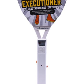 The Executioner Fly Zapper Mosquito, Wasp, Bug, Insect Killer Swatter Electric Fly Zapper Racket Single Layer for Efficient Zapping Indoor Outdoor (White)