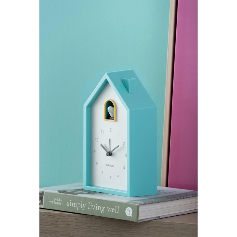 Karlsson Turquoise Blue Modern Cuckoo Alarm Clock