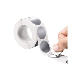 Rurumi Round Scratch Stickers 1000 Pcs Set Round Round Circle Sharpening Label Stickers (Silver, Diameter 1.0 inches (25 mm)