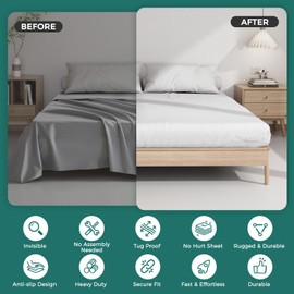 TORRYZA New Upgrade Foldable Bed Sheet Holders – No-Clip Design for All Mattress Sizes (Twin/Queen/King), Secure Fit & Easy Storage – Lock Sheet Holders Keep Sheets Tight & Smooth