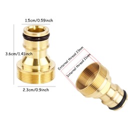 OSUTER 5 Pieces Tap Connector, Brass, Hose Connector, Tap with Male Thread, Tap Connector Set, Universal Tap Connector for Garden, Kitchen, Tap