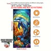 Nuxovilar Stained Glass Dolphin Window Film, 16.9×39.4inch, Underwater Dolphin Pattern
