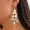 Gemynix Christmas Tree Earrings for Women Two-Tone Dangle Drop with