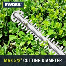 EWORK Hedge Trimmer Cordless 22-Inch Electric Bush Trimmer, 5/8" Cutting Capacity, 20V Battery Powered Lightweight Handheld Shrub Trimmers with Battery and Charger for Garden, Yard