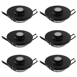 Facon Rotatable RV Puck Light, 3-Inch Recessed Mount Down Light with Push Switch, Adjustable LED RV Reading Light, 12Volts Interior Light for RV Camper Trailer Motorhome (Pack of 6)