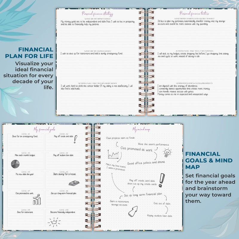 PLANBERRY Large Budget Planner & Monthly Bill Organizer with Pockets