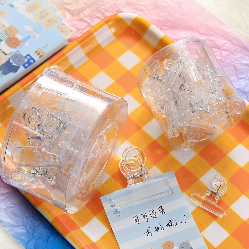 4Pcs Plastic Clear Clips Clamps, Chip Bag Clips Bulldog Clips