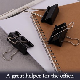 KTOJOY Extra Large Binder Clips (36 Pack) 2 Inch, Big Paper Clamps for Office Supplies, Black