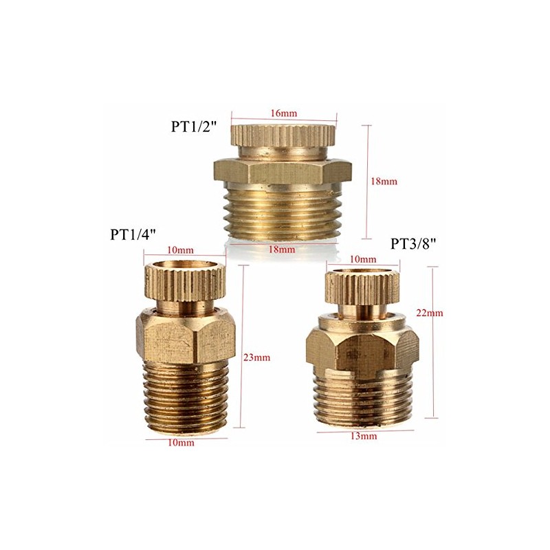 Honfitat Pt 1/2 3/8 1/4" Brass Drain Valve Air Compressor