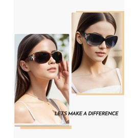 SIPHEW Trendy Polarized Sunglasses for Women, Oversized Retro Frame, Fashion Butterfly Accents, UV400 Protection