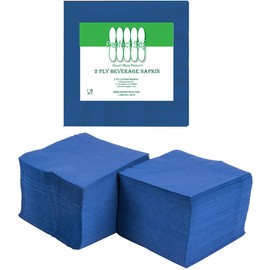 Perfectware 2 Ply Navy Blue-200 Navy Blue Beverage Napkin Package of 200ct- 2-Ply, 2.5" Height, 5" Width, 10" Length (Pack of 200)