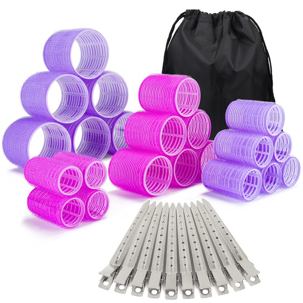 33 Pcs Hair Rollers set, Self Grip Hair Rollers for
